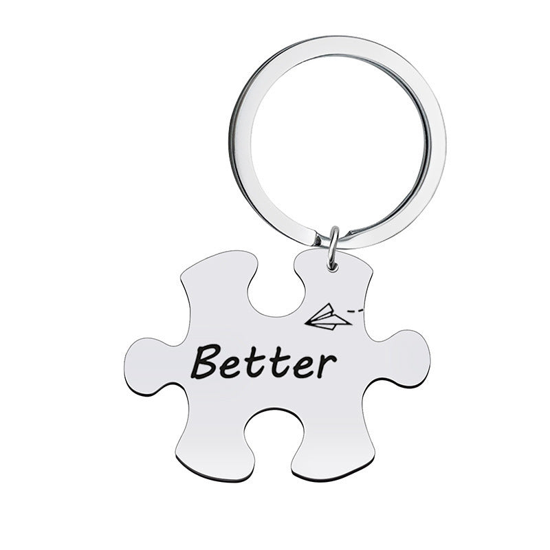 Wholesale Stainless Steel Puzzle Keychain